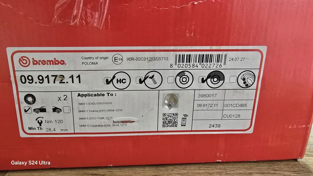 Brembo предни дискове  BMW E60/e61/e63