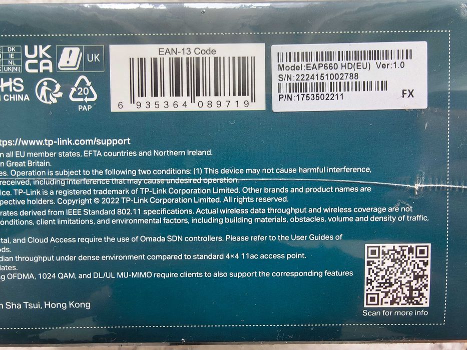 Access point TP-Link EAP660 HD AX3600 Wi-Fi 6 Gigabit Omada. Sigilat!