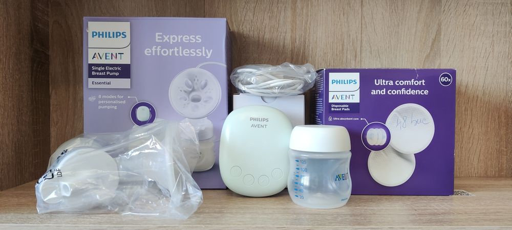 Pompa sân electrică și Absorbante sân Philips Avent (Breast pads) - 48 buc
