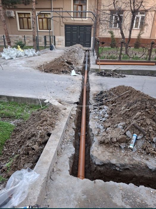 Ура Яма Транша Падивол Бассен Тунел  казиш ишлари Сантехника устанобка