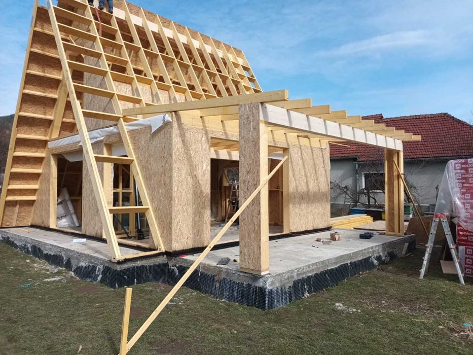 Cabana stil A Frame, Foisoare, Terase si Case din structura de lemn