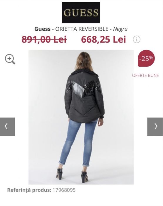 geaca iarna cu 2 fete Guess marimea XS300