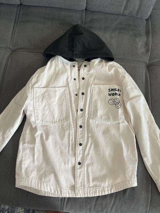 Camasa jeans cu capse si gluga Zara 11-12 ani