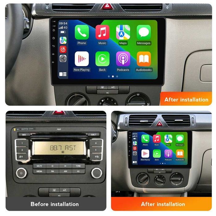 NAVIGATIE Android 14 VW Golf / Passat 2004-2015 Waze CarPlay CAMERA