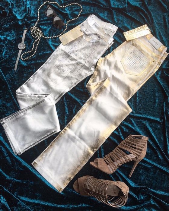 Брюки со стразами