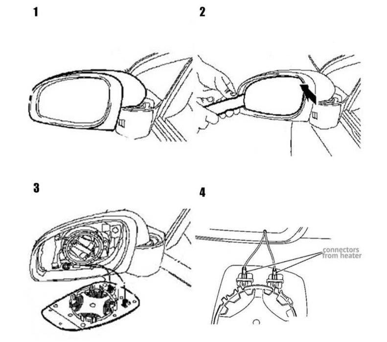 Стъкла за огледалата с подгрев за Мерцедес Е класа W212 W204 Mercedes