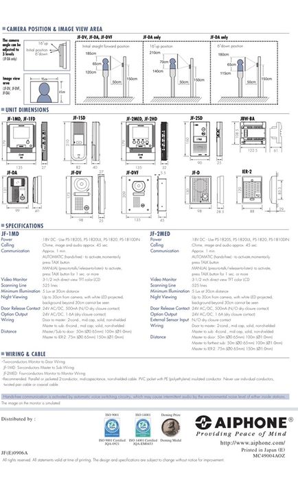 Домофон Aiphone. Сделано в Японии