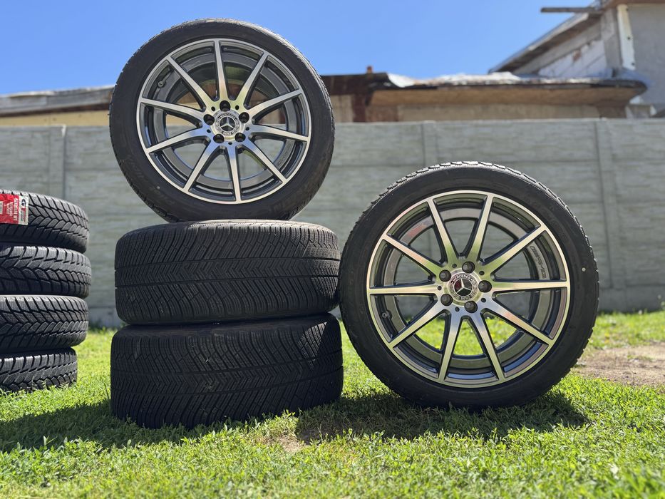 Jante AMG Mercedes 19” cu anvelope M+S Michelin PA4 + senzori