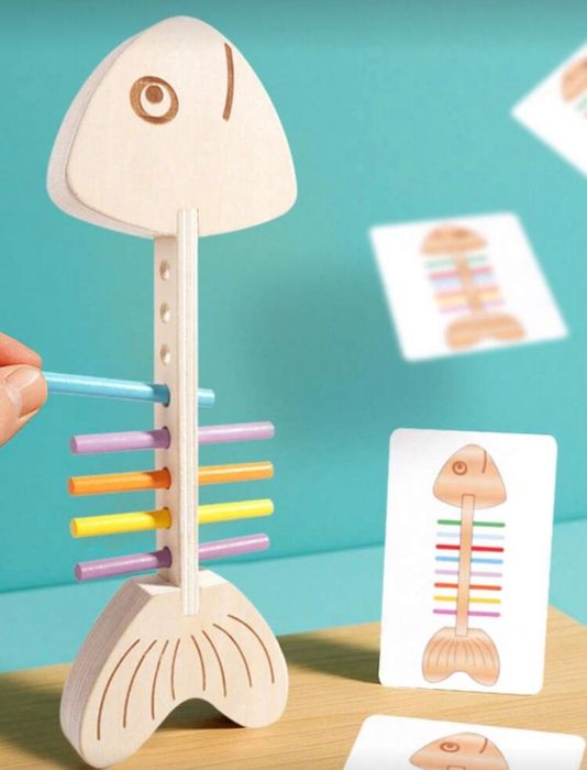 Jucărie Montessori din Lemn - "Schelet de Pește"