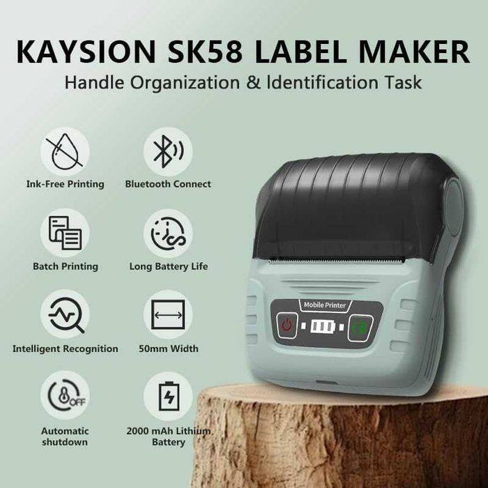 Принтер за етикети Преносим Термопринтер за стикери - 3 цвята