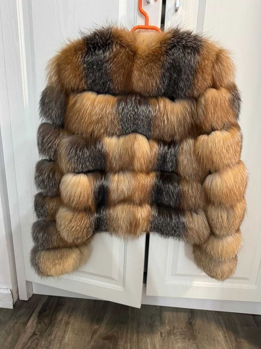 Haină blană cu mâneci detașabile