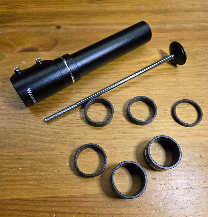 Удлинитель высоты штока вилки для рулевой колонки до 225мм.Увеличитель