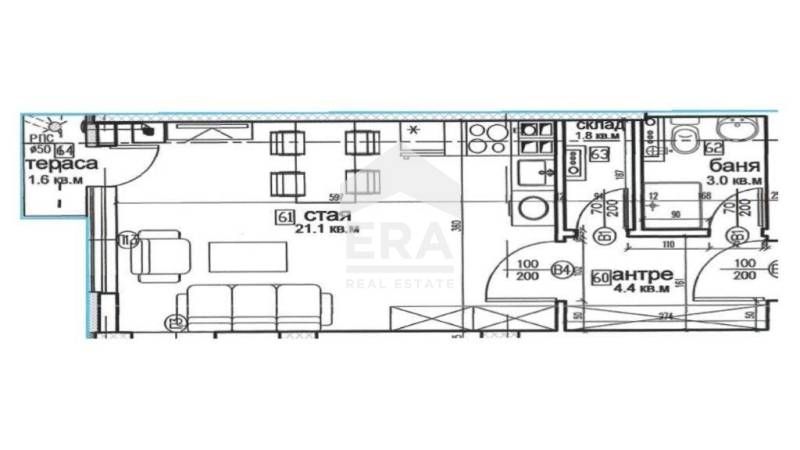 Продава се Едностаен апартамент в София, Витоша - 47 кв.м за 1198 €/кв.м - Снимка #2