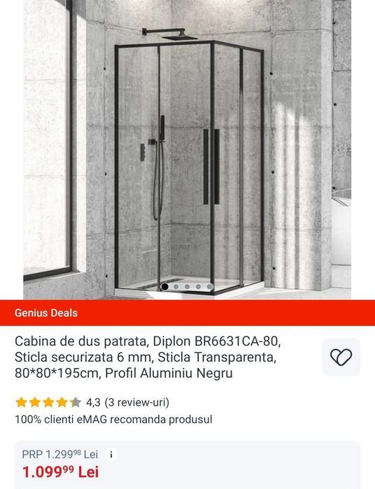 Cadă de baie + cabină de duș 80x80