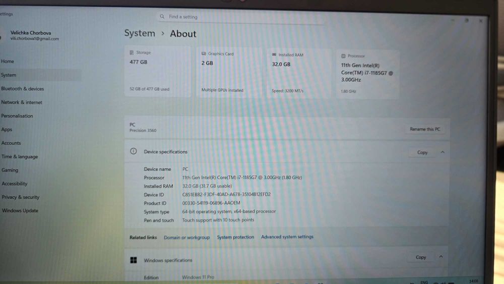 Dell Precision 3560 Touchscreen