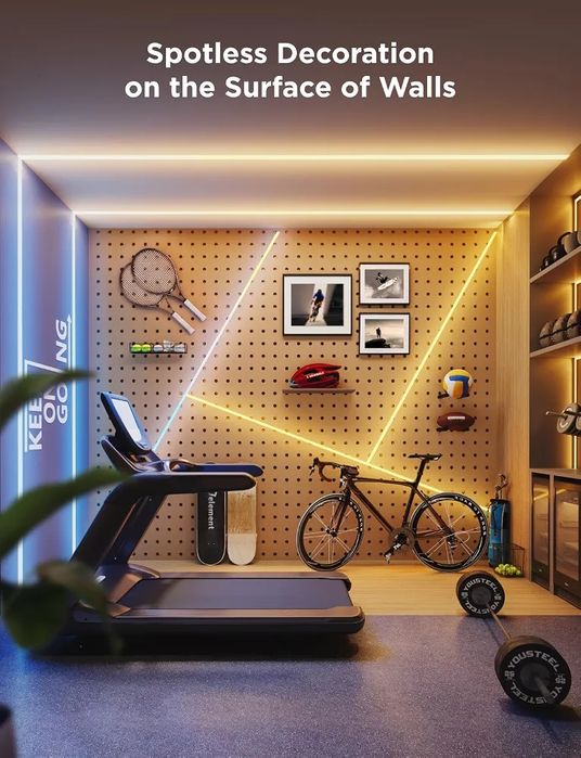Govee COB LED лента Pro, LED светлини съвместими с Alexa, Google Assistant и Matter, RGBICW светлина с топло бяло, променяща цвета си светлинна лента