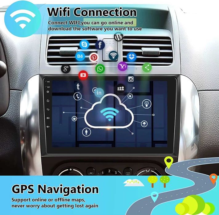 Мултимедия Двоен дин Android Suzuki SX4 Навигация 2DIN радио плеър