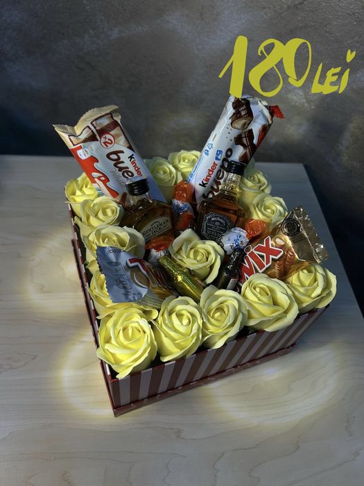 Buchete si aranjamente cu flori, dulciuri si/sau bauturi