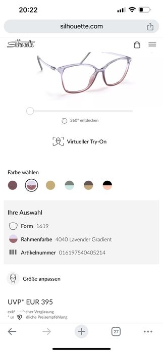 Vand rame Silhouette 1619 dama