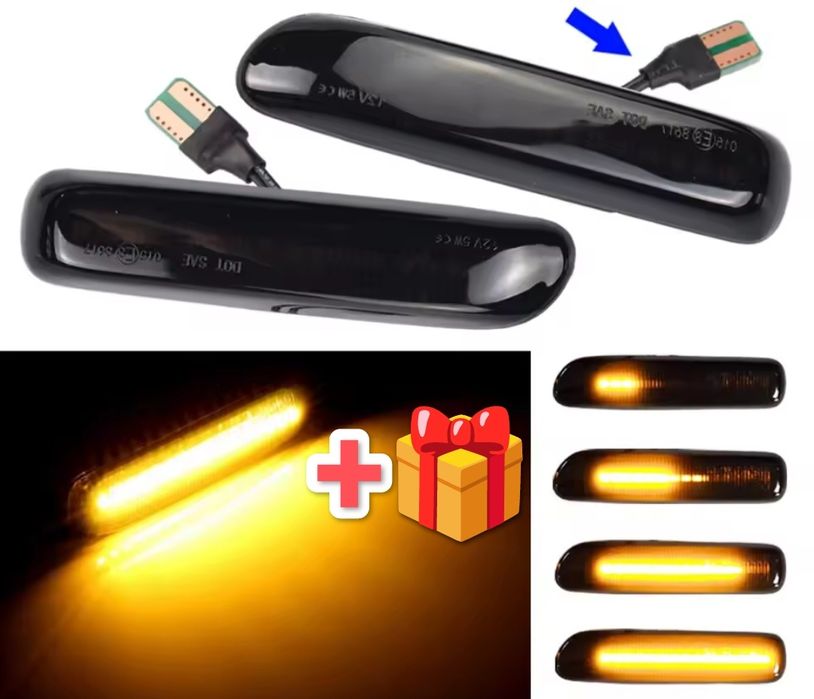 Нови черни Динамични/Бягащи мигачи BMW E46 pre facelift/Преди фейслифт