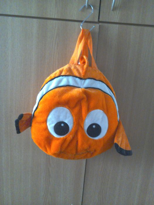 Ghiozdan de spate, pește, pentru copii (grădiniţă) din material textil