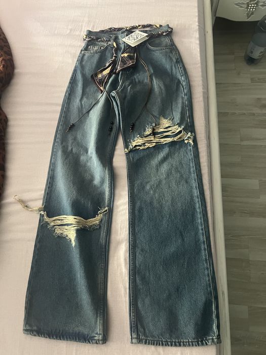 Blugi loewe model wide leg cu talie inalta - Marimea M