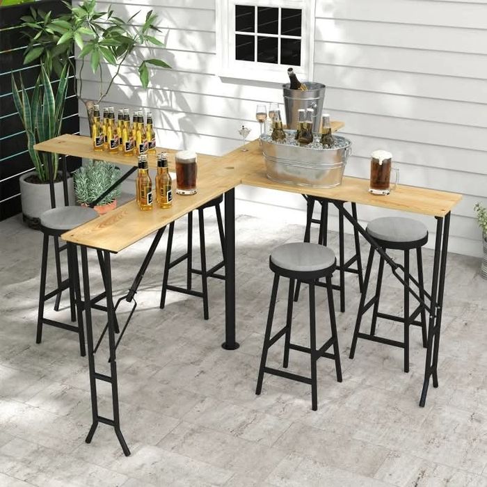 Outsunny маса за пикник, външна сгъваема маса, до 20 души, устойчива н