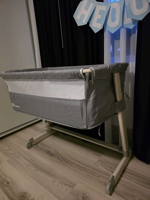 Pătuț copii Lionelo Theo – gri închis – stare foarte bună