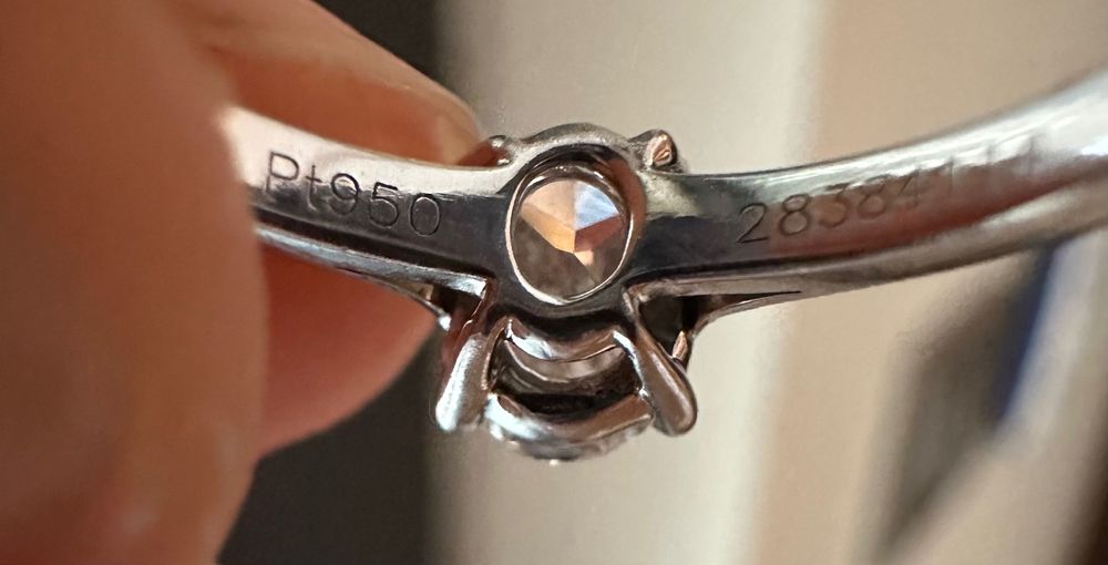 Оригинален пръстен Tiffany & Co. – платина (Pt950) с диамант 0.53 ct
