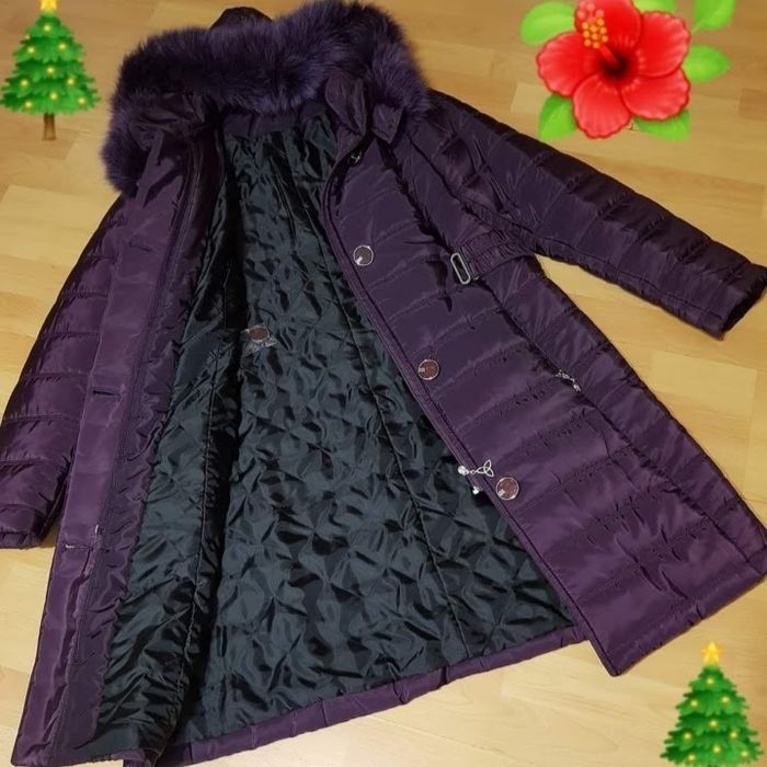 Haina dama sezonul rece, material textil impermeabil,glugă blanita nat