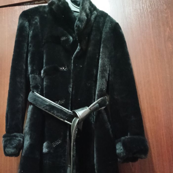 Мутоновая шуба с норкой