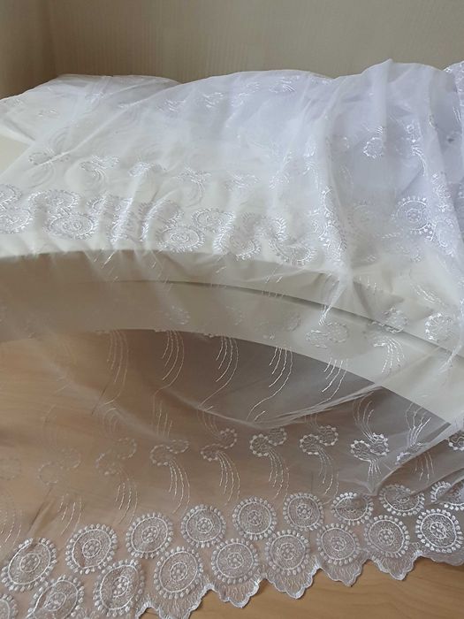 Тюль ажурная белая