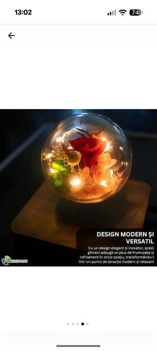 Glob Plutitor Konmann Cu Levitatie Magnetica, Rotire 360°, Iluminare