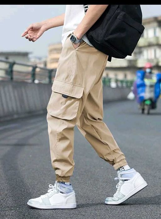 Pantalon cargo cu snur, barbati