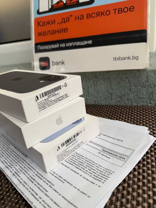 НОВ! 36М ГАР iPhone 17 256GB Лизинг от 35Е/м Mist Blue / Black / White