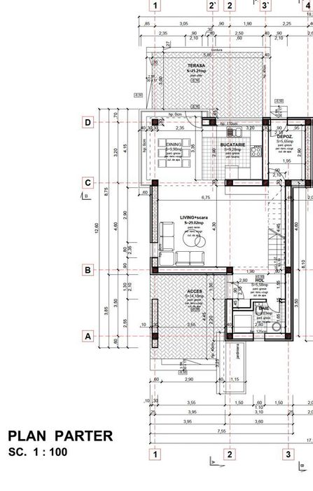 Vila Tunari – Otopeni | 23 august | 4 camere  | 147 mpu  | 300 teren