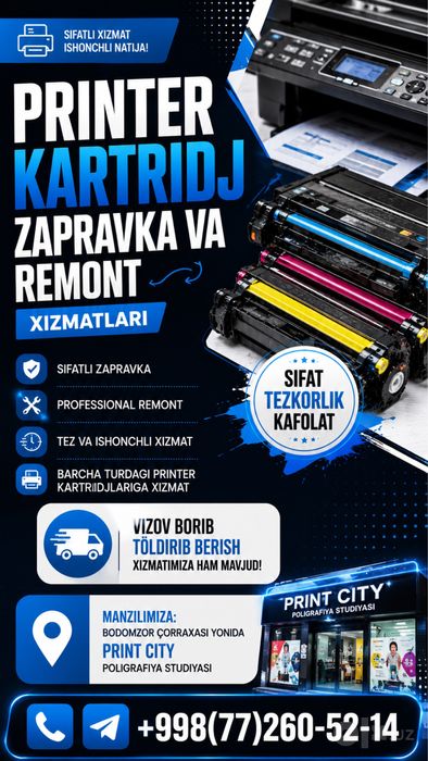 printer kartridj zapravka va remont, canon, hp, samsung, epson