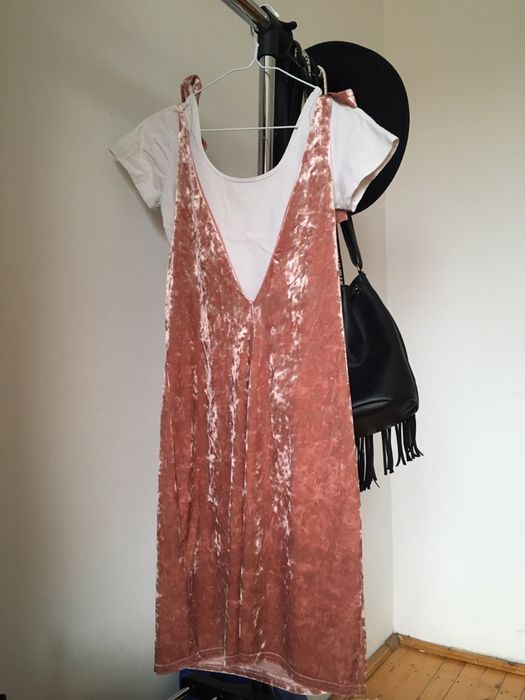 Rochie rose catifea H&M, S/M