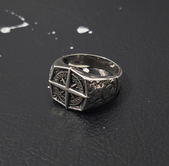 Inel Argint 925 Model Busolă / Signet Ring - Design Vintage