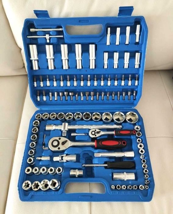 Trusă de chei tubulare 108 piese și accesorii, un set complet de unelte profesionale Cheie Clichet , Set Tubulare