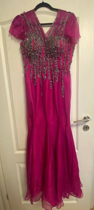 Rochie fucsia din matase naturala marimea S-M