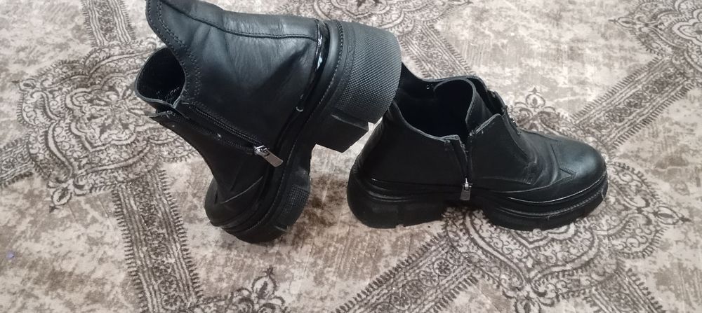 Високи кожени боти дамски за сезона 37 номер кожа