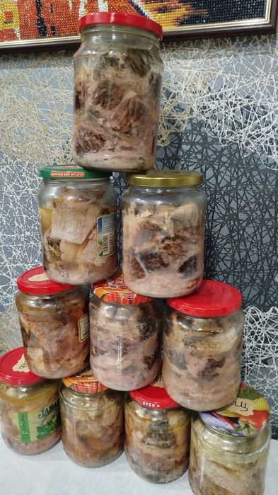 Рыбная консерва домашнего приготовления.