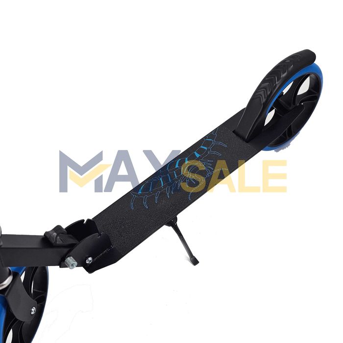 Детска тротинетка сгъваема скутер scooter черно и синьо опорна стойка