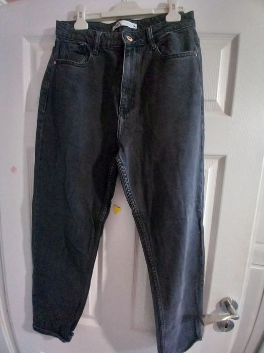 Панталони  zara зара  кожа и деним