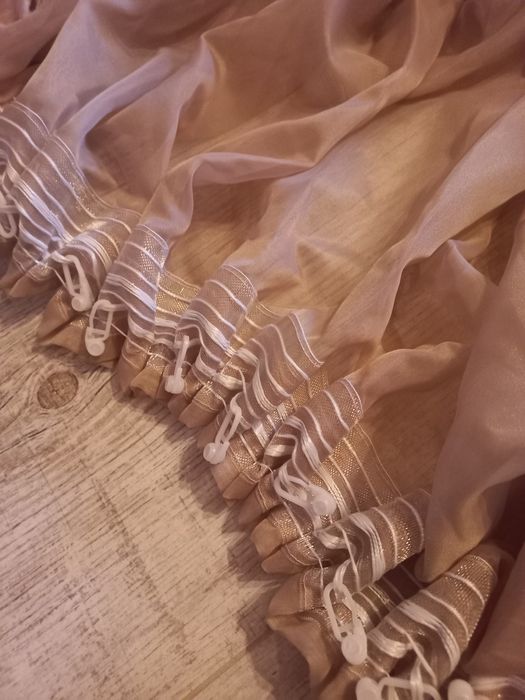 Perdele din voal cream și cappuccino