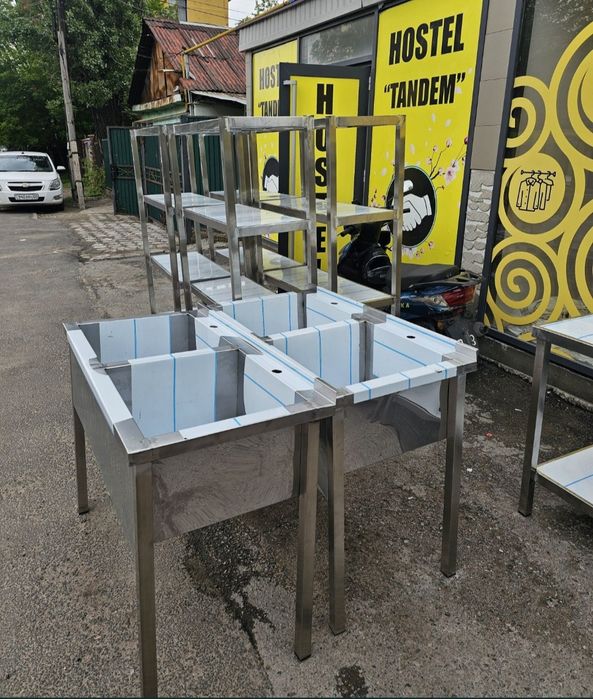 Стол мойка стеллажи линия раздачи