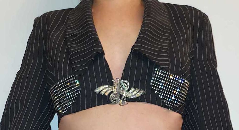 Costum de dama dans scena club fusta bluza marime S M 38-42 negru Nou