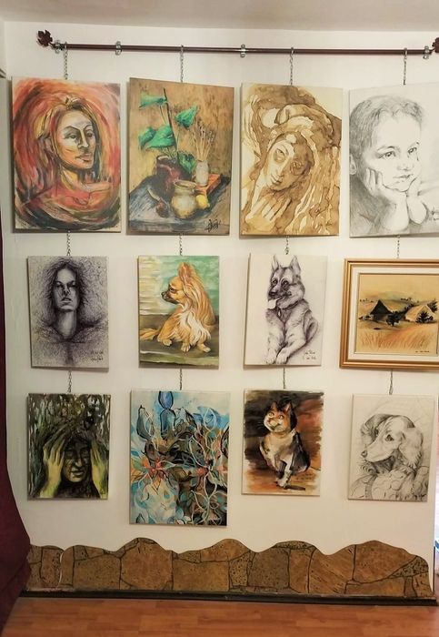 Tablou icoana rama hexagonala vintage