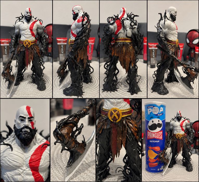 Kratos x Venom - 3D принтирана ръчно обработена и боядисана фигурка